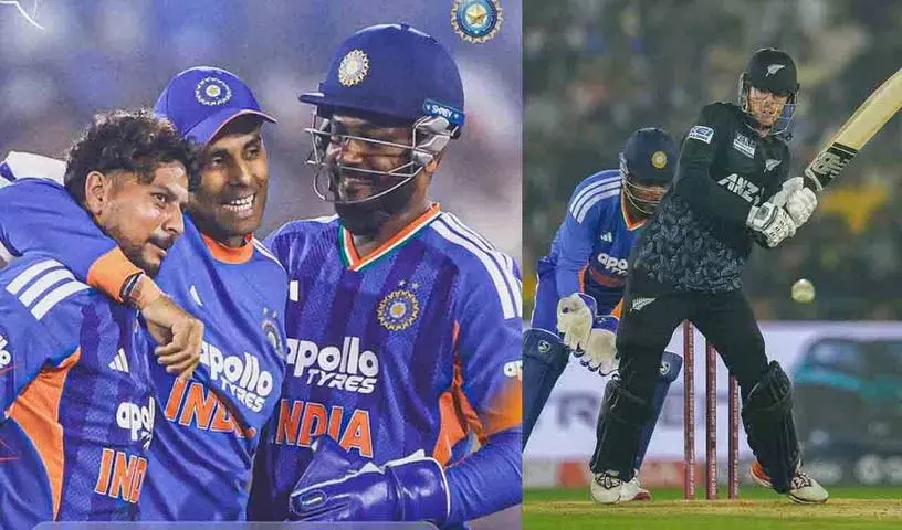 सैंटनर और रचिन ने New Zealand को भारत के खिलाफ सबसे बड़ा स्कोर बनाने में मदद की सैंटनर और रचिन ने New Zealand को भारत के खिलाफ सबसे बड़ा स्कोर बनाने में मदद की