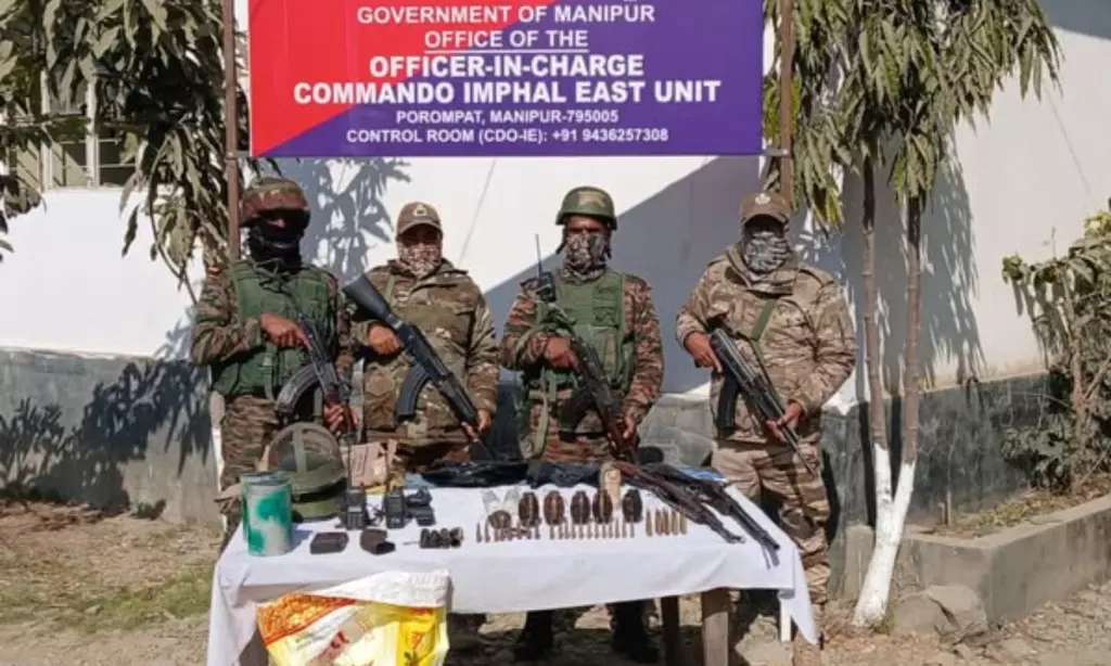 Manipur: इंफाल ईस्ट में सुरक्षा बलों की कार्रवाई, उग्रवादियों का कैंप ध्वस्त