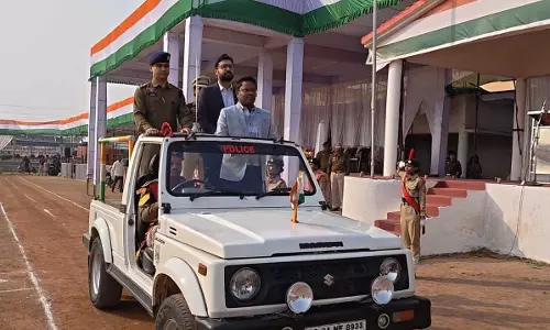 महासमुंद : गणतंत्र दिवस के पूर्व मिनी स्टेडियम में की गई फुल ड्रेस रिहर्सल