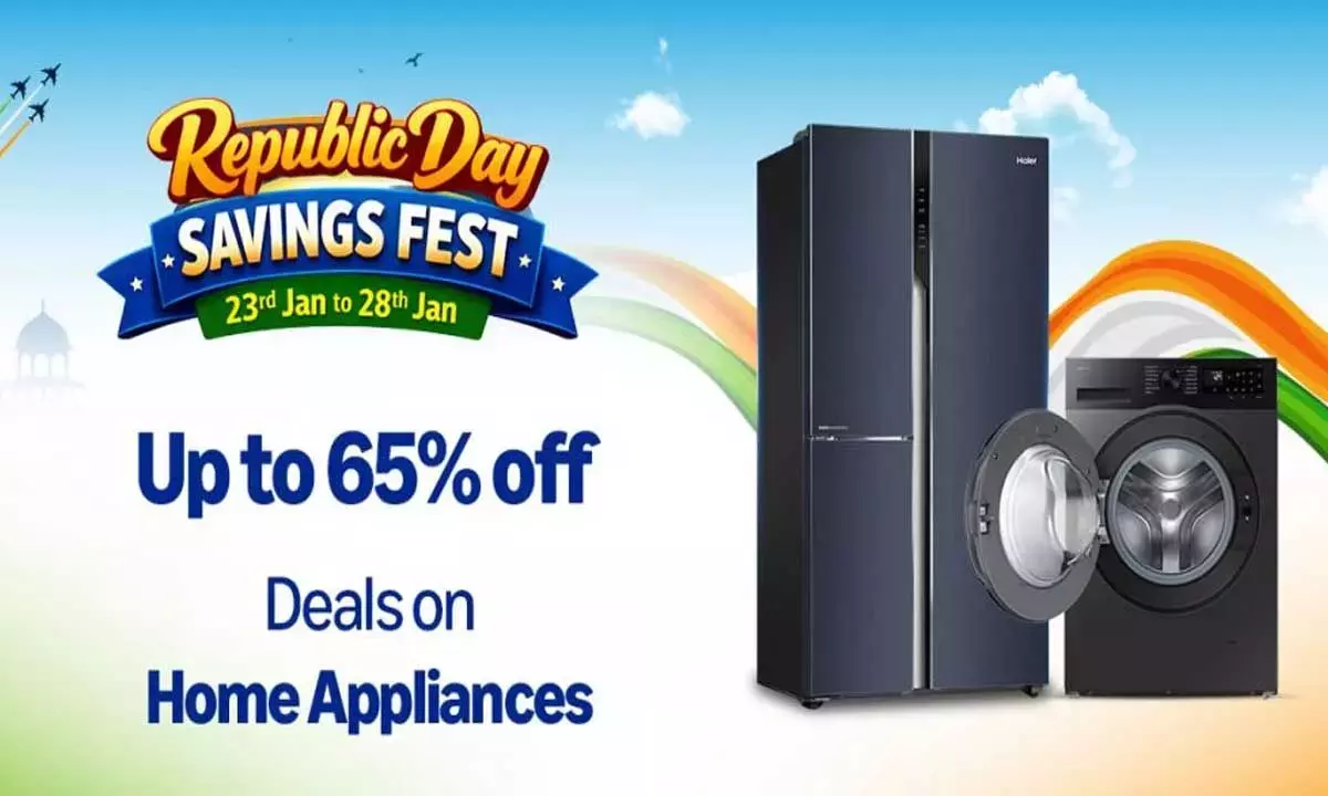 Amazon.in के रिपब्लिक डे सेविंग्स फेस्ट में AC, रेफ्रिजरेटर और वॉशिंग मशीन पर 65% तक की छूट Amazon.in के रिपब्लिक डे सेविंग्स फेस्ट में AC, रेफ्रिजरेटर और वॉशिंग मशीन पर 65% तक की छूट