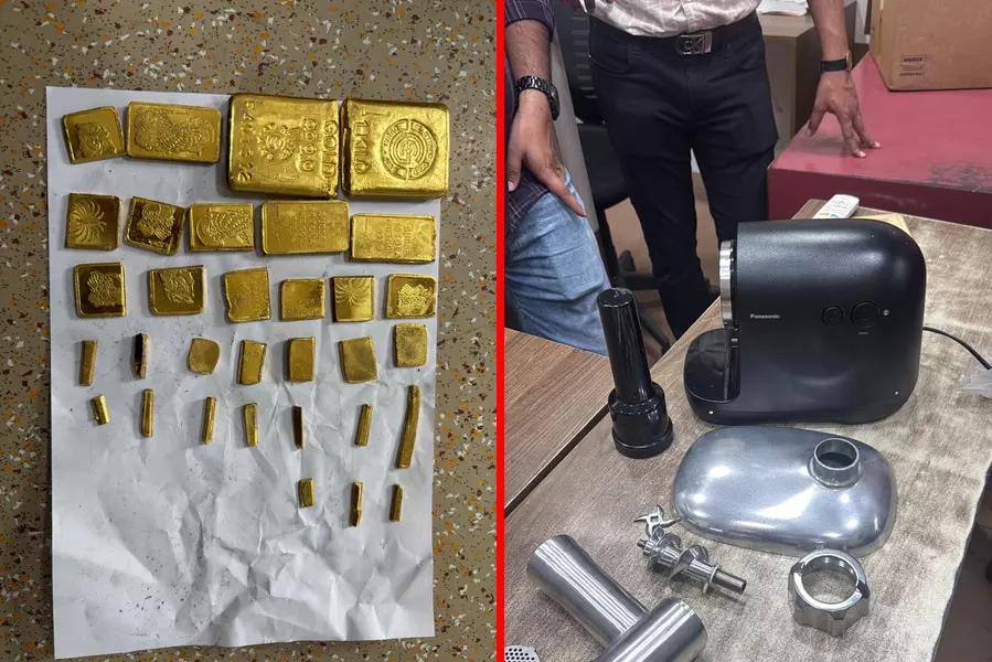 मीट ग्राइंडर में निकला 2.89 करोड़ का गोल्ड, DRI ने दो को किया गिरफ्तार मीट ग्राइंडर में निकला 2.89 करोड़ का गोल्ड, DRI ने दो को किया गिरफ्तार