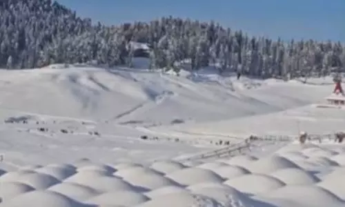 बर्फबारी ने बदल दिया J-K के बानी और गुलमर्ग का दृश्य, हाईवे बंद बर्फबारी ने बदल दिया J-K के बानी और गुलमर्ग का दृश्य, हाईवे बंद