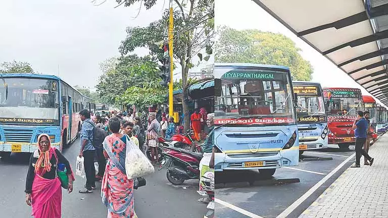 CHENNAI: ब्रॉडवे शिफ्ट से यात्रियों में अफरा-तफरी, नए बस टर्मिनस पर खराब गाइडेंस CHENNAI: ब्रॉडवे शिफ्ट से यात्रियों में अफरा-तफरी, नए बस टर्मिनस पर खराब गाइडेंस