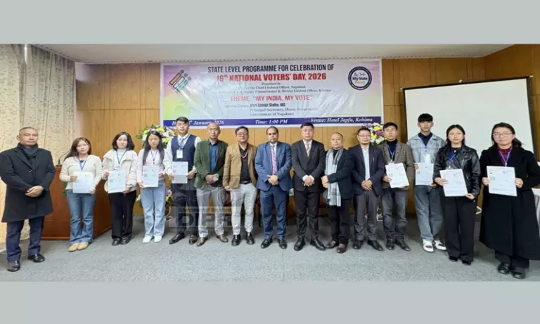 Nagaland ने मेरा भारत, मेरा वोट थीम के साथ 16वां राष्ट्रीय मतदाता दिवस मनाया Nagaland ने मेरा भारत, मेरा वोट थीम के साथ 16वां राष्ट्रीय मतदाता दिवस मनाया