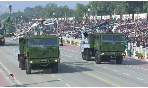 Republic Day 2026: कर्तव्य पथ पर सेना के शक्तिबाण और दिव्यास्त्र की शुरुआत, आकाश, ब्रह्मोस का भी प्रदर्शन किया Republic Day 2026: कर्तव्य पथ पर सेना के शक्तिबाण और दिव्यास्त्र की शुरुआत, आकाश, ब्रह्मोस का भी प्रदर्शन किया