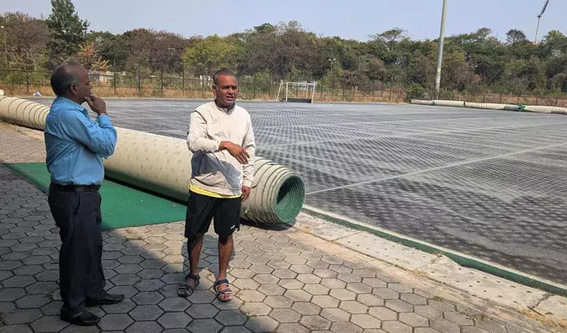 तेलंगाना ने वर्ल्ड कप क्वालीफायर के लिए गाचीबोवली में एस्ट्रो-टर्फ पर रिले की तेलंगाना ने वर्ल्ड कप क्वालीफायर के लिए गाचीबोवली में एस्ट्रो-टर्फ पर रिले की