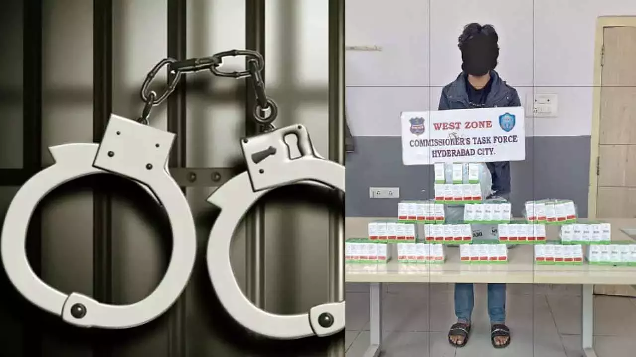 Attapur में पुलिस ने 1.60 लाख रुपये के स्टेरॉयड के साथ एक आदमी को गिरफ्तार किया Attapur में पुलिस ने 1.60 लाख रुपये के स्टेरॉयड के साथ एक आदमी को गिरफ्तार किया