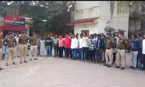 रायपुर पुलिस कमिश्नरेट की सख्ती, 9 थानों के 149 गुंडा निगरानी बदमाशों की परेड