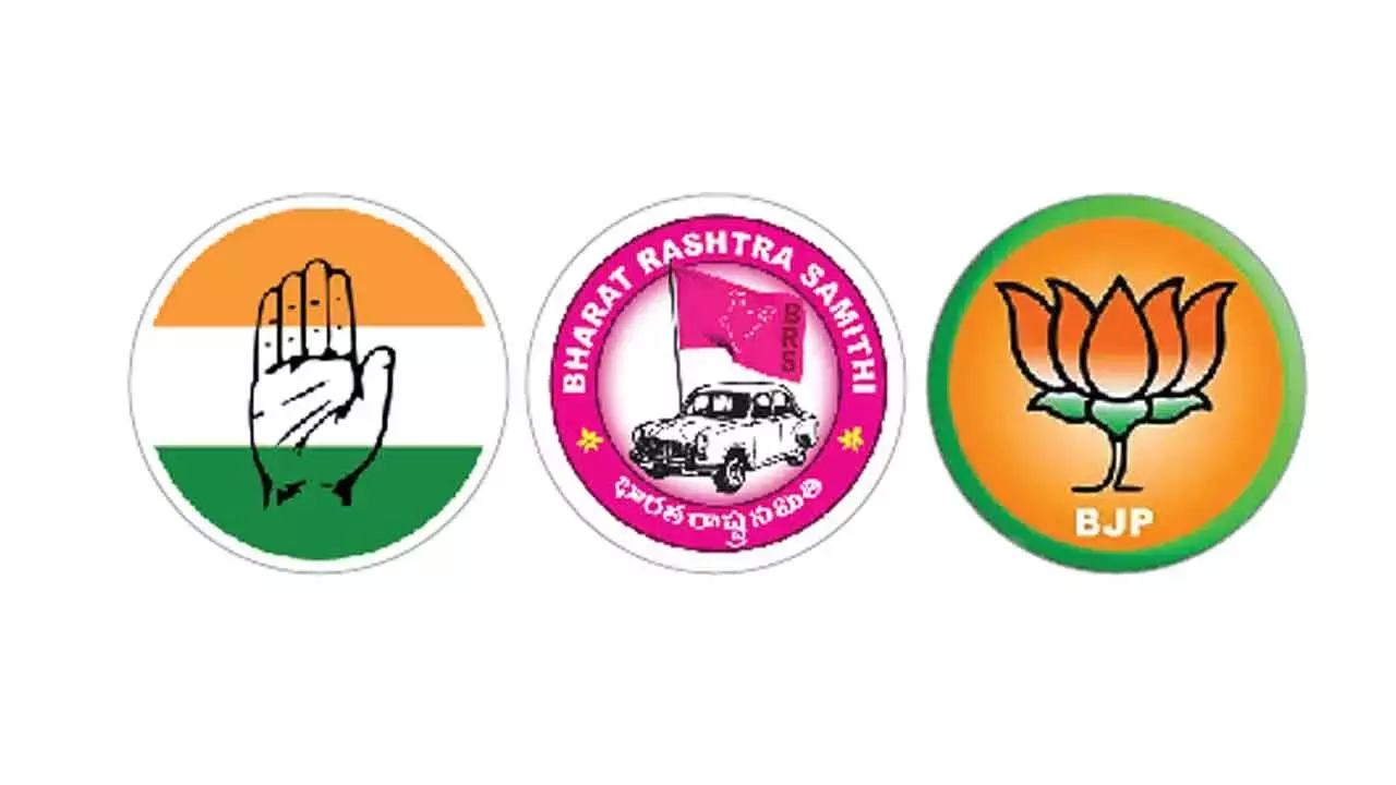 कांग्रेस, BRS, BJP हाई-वोल्टेज नगर निगम चुनाव लड़ाई के लिए तैयार हैं कांग्रेस, BRS, BJP हाई-वोल्टेज नगर निगम चुनाव लड़ाई के लिए तैयार हैं