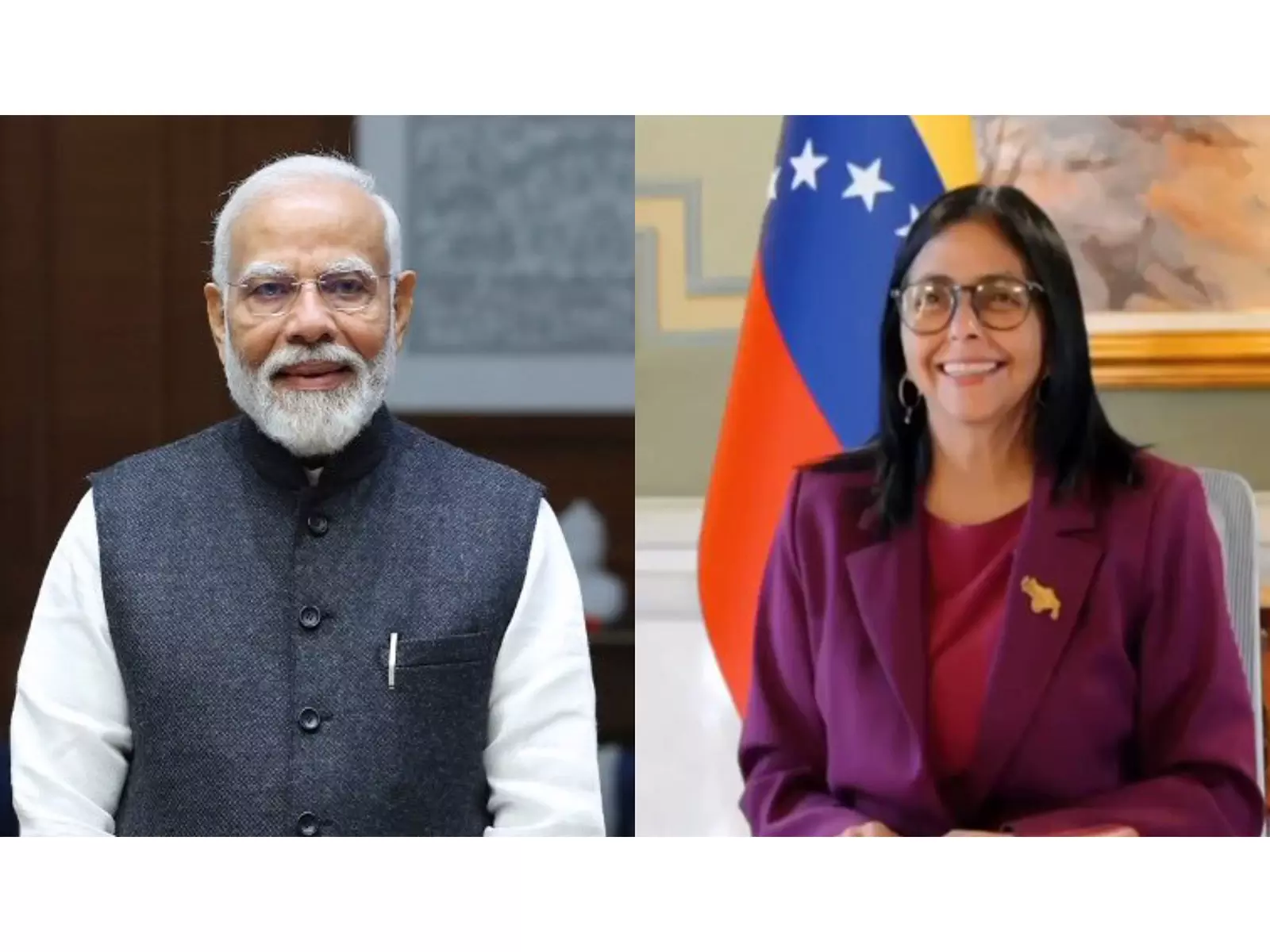 PM मोदी से बातचीत के बाद वेनेजुएला की कार्यवाहक राष्ट्रपति डेल्सी रोड्रिगेज का बयान PM मोदी से बातचीत के बाद वेनेजुएला की कार्यवाहक राष्ट्रपति डेल्सी रोड्रिगेज का बयान