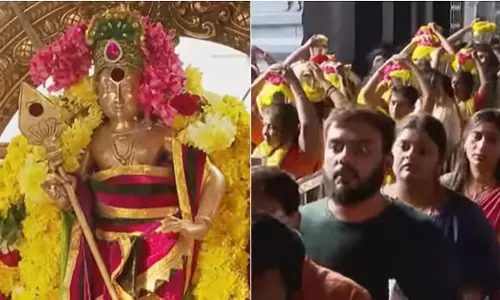 Vadapalani में थाईपुसम: दर्शन के लिए श्रद्धालु लंबी कतारों में इंतजार कर रहे है