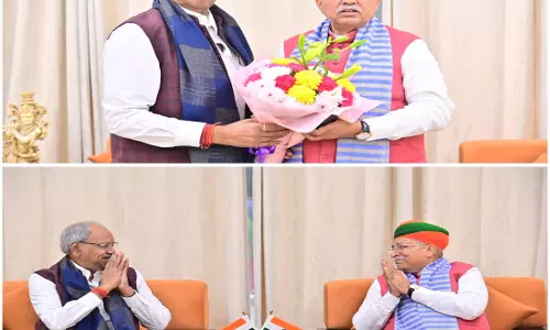 बृजमोहन अग्रवाल ने की केंद्रीय राज्य मंत्री अर्जुन राम मेघवाल से सौजन्य भेंट