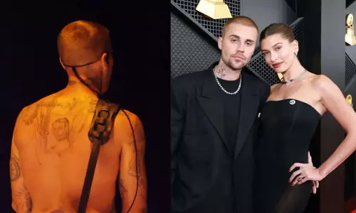 Justin Bieber ने हैली बीबर के चेहरे का नया टैटू बनवाया Justin Bieber ने हैली बीबर के चेहरे का नया टैटू बनवाया