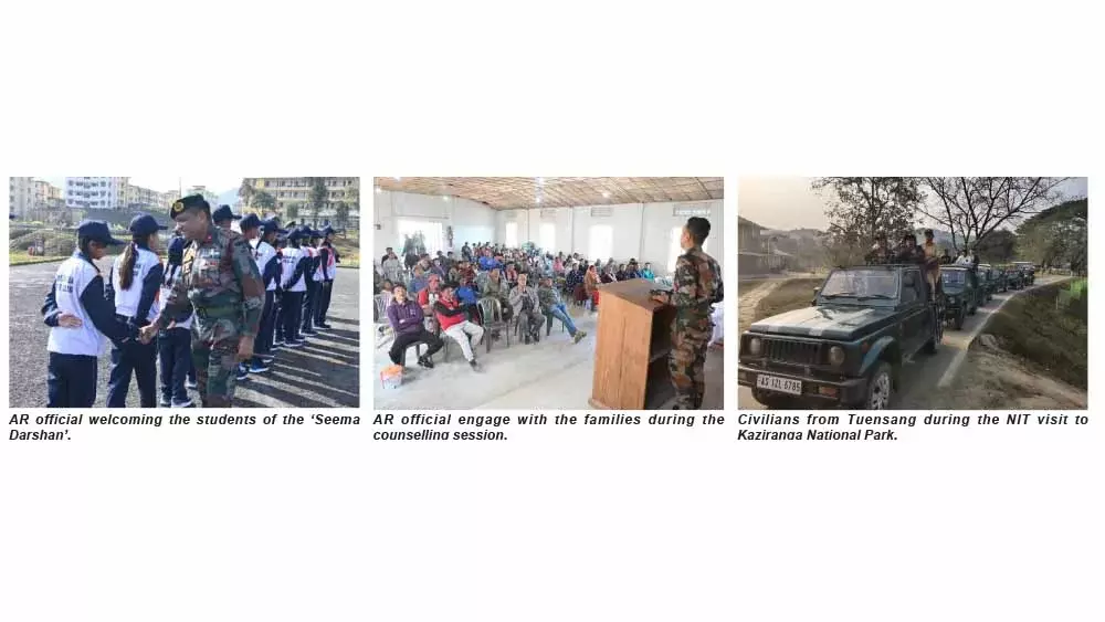 Nagaland : एआर ने सीमा दर्शन फ्लैग-इन आयोजित किया