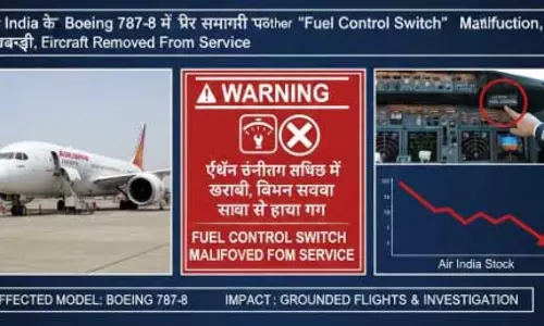 एयर इंडिया ने बोइंग 787 उड़ान रोक, फ्यूल स्विच खराबी पर DGCA को दी जानकारी एयर इंडिया ने बोइंग 787 उड़ान रोक, फ्यूल स्विच खराबी पर DGCA को दी जानकारी