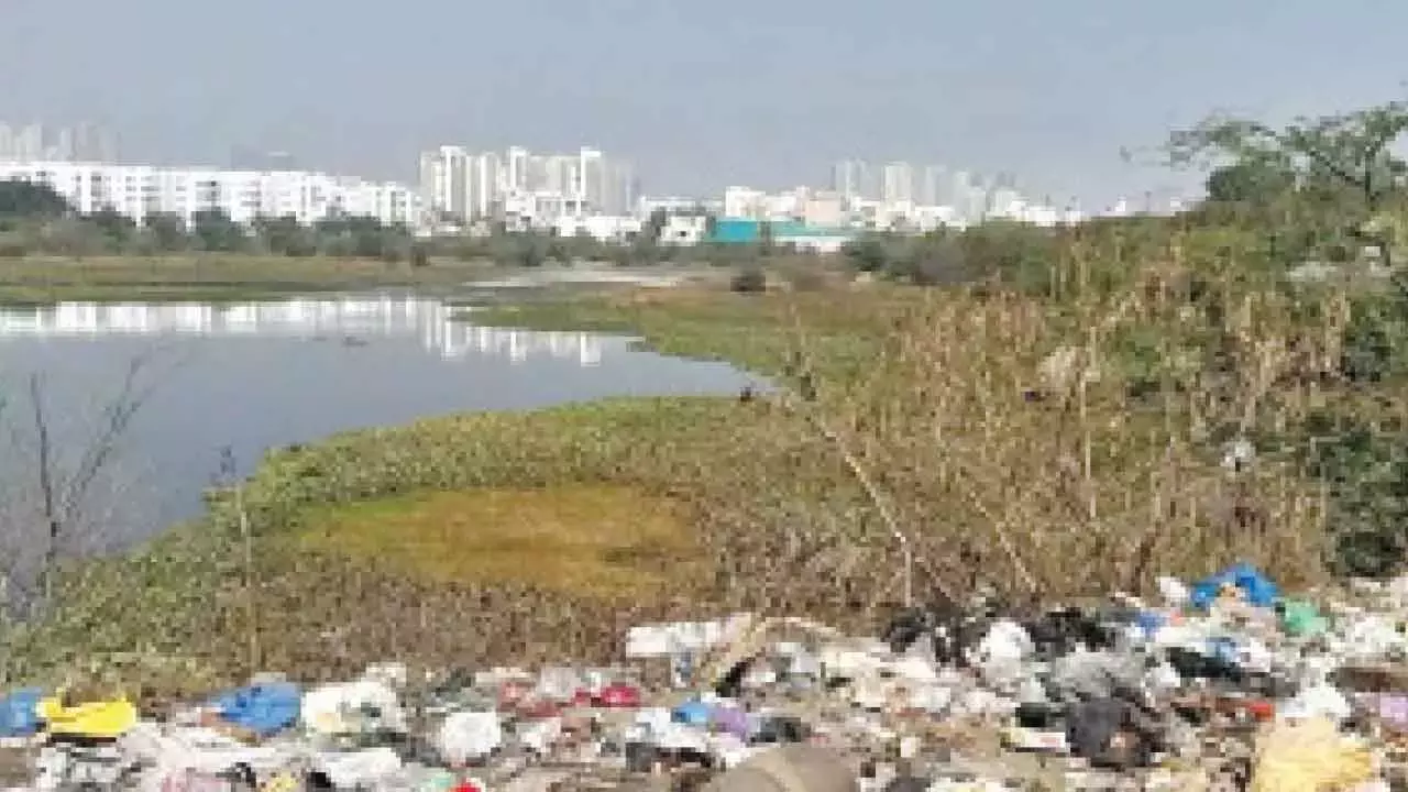 Telangana: इब्राहिमबाग झील बांध नामक एक डंपिंग यार्ड Telangana: इब्राहिमबाग झील बांध नामक एक डंपिंग यार्ड