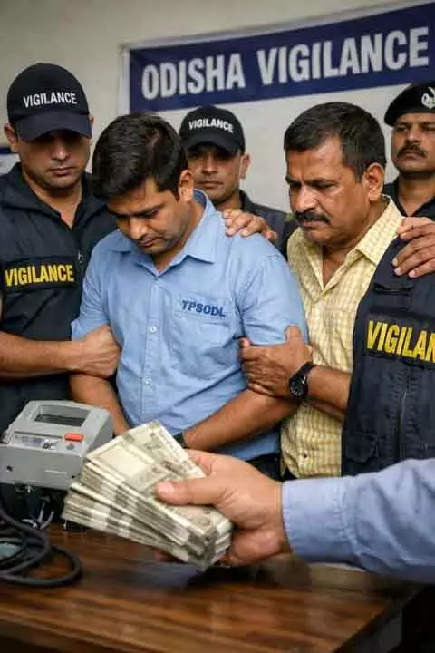 Odisha : 20,000 रुपये की रिश्वत लेते हुए TPSODL के जूनियर इंजीनियर गिरफ्तार किया Odisha : 20,000 रुपये की रिश्वत लेते हुए TPSODL के जूनियर इंजीनियर गिरफ्तार किया
