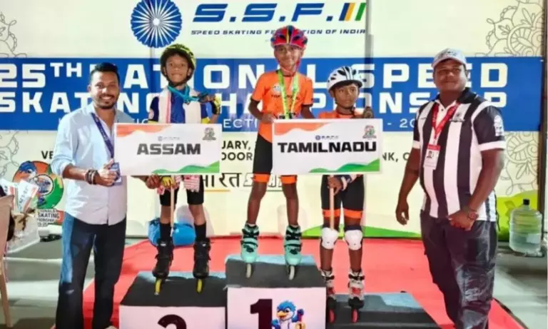 Assam के स्केटर्स ने चेन्नई में 25वीं नेशनल स्पीड स्केटिंग चैंपियनशिप में शानदार प्रदर्शन किया
