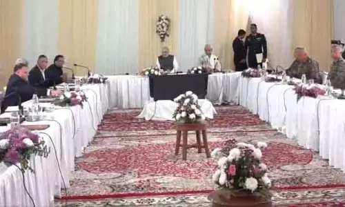 Amit Shah ने Jammu में सुरक्षा समीक्षा बैठक की, सेना प्रमुख और अधिकारी मौजूद रहे