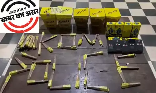 नशे के खिलाफ पुलिस की बड़ी कार्रवाई, गोगो पेपर और प्रतिबंधित नशीली सामग्री जब्त
