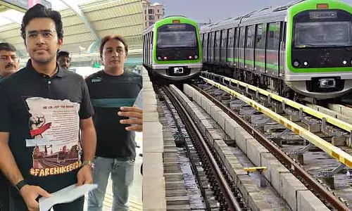 मेट्रो किराया बढ़ोतरी: मिस्टर CM, ड्रामा बंद करो: तेजस्वी सूर्या को पुलिस का नोटिस मेट्रो किराया बढ़ोतरी: मिस्टर CM, ड्रामा बंद करो: तेजस्वी सूर्या को पुलिस का नोटिस