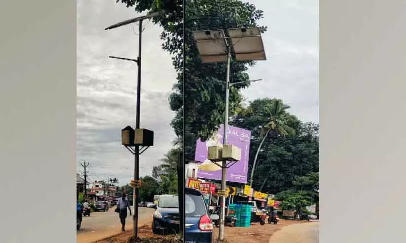 स्ट्रीटलाइटें बंद हैं; Pala-पोनकुन्नम रोड पर अंधेरा है स्ट्रीटलाइटें बंद हैं; Pala-पोनकुन्नम रोड पर अंधेरा है