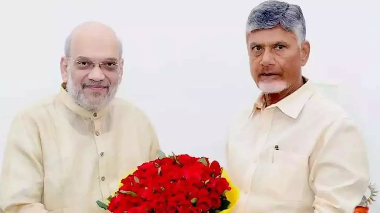 Andhra: अमरावती और राज्य के मुद्दों पर चंद्रबाबू ने अमित शाह से मुलाकात की