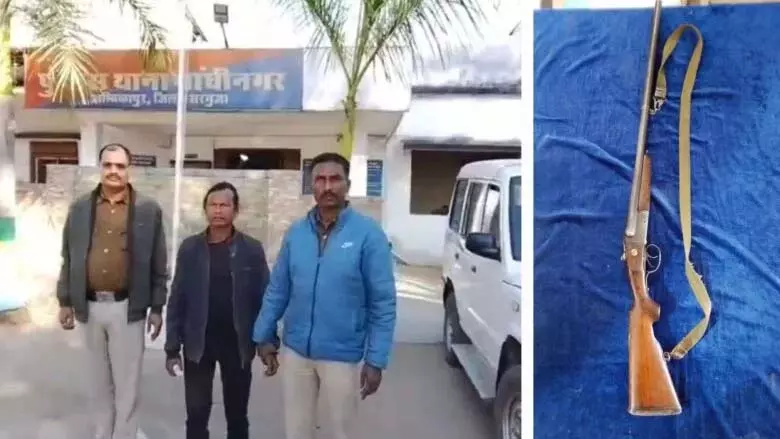 बैंक गार्ड से डबल बैरल बंदूक लूट का 24 घंटे में खुलासा, आरोपी जशपुर से गिरफ्तार बैंक गार्ड से डबल बैरल बंदूक लूट का 24 घंटे में खुलासा, आरोपी जशपुर से गिरफ्तार