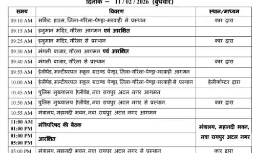 पेंड्रा से लौटे CM साय, कुछ देर में कैबिनेट बैठक लेंगे पेंड्रा से लौटे CM साय, कुछ देर में कैबिनेट बैठक लेंगे