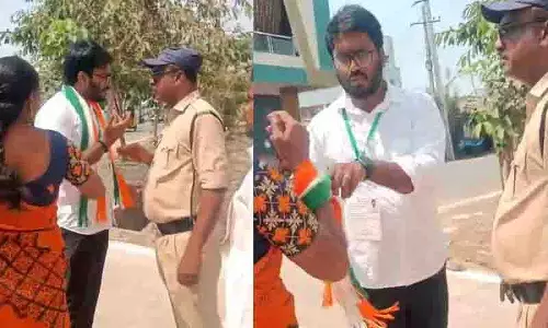 कांग्रेस उम्मीदवार ने Badradri Kothagudem सीमा में कांस्टेबल पर गोली चलाई कांग्रेस उम्मीदवार ने Badradri Kothagudem सीमा में कांस्टेबल पर गोली चलाई