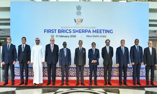 भारत की अध्यक्षता में New Delhi में आयोजित ब्रिक्स शेरपाओं की पहली बैठक