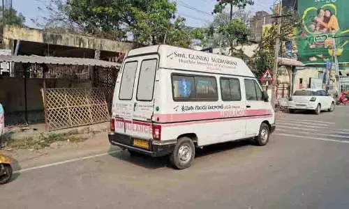 वारंगल में CKM Hospital की एम्बुलेंस 4 दिन तक सड़क पर फंसी रही वारंगल में CKM Hospital की एम्बुलेंस 4 दिन तक सड़क पर फंसी रही