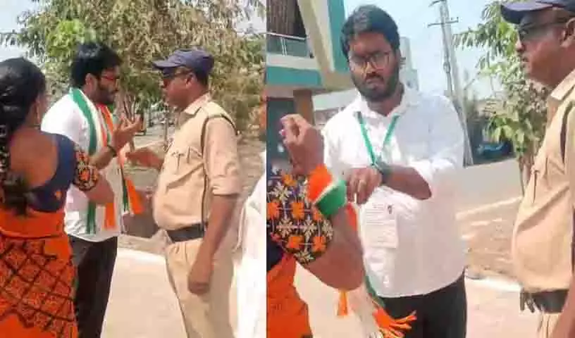 कांग्रेस उम्मीदवार ने Badradri Kothagudem सीमा में कांस्टेबल पर गोली चलाई कांग्रेस उम्मीदवार ने Badradri Kothagudem सीमा में कांस्टेबल पर गोली चलाई