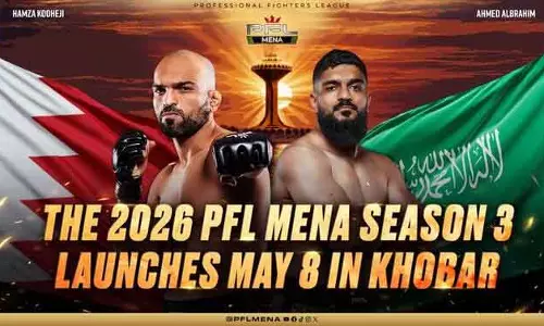 PFL MENA 2026: अलखोबार में 8 मई से MMA टूर्नामेंट शुरू PFL MENA 2026: अलखोबार में 8 मई से MMA टूर्नामेंट शुरू