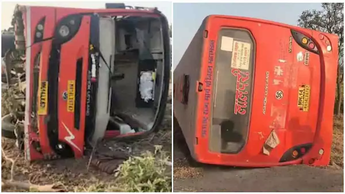 Pune : 53 स्कूली छात्रों को ले जा रही बस ओटूर के पास दुर्घटनाग्रस्त; कई घायल Pune : 53 स्कूली छात्रों को ले जा रही बस ओटूर के पास दुर्घटनाग्रस्त; कई घायल