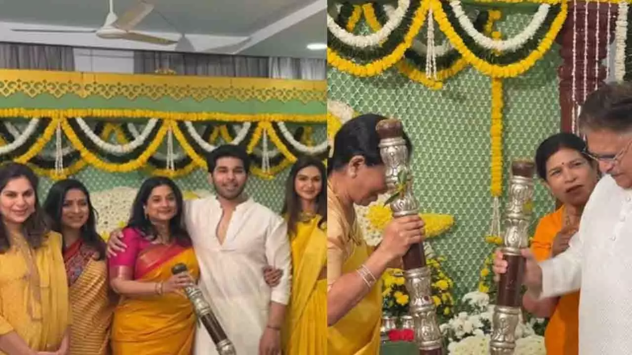 Allu Sirish और नयनिका रेड्डी की शादी का जश्न पसुपु के साथ शुरू हुआ Allu Sirish और नयनिका रेड्डी की शादी का जश्न पसुपु के साथ शुरू हुआ