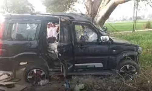Sonepat: पेड़ से टकराई तेज रफ्तार स्कॉर्पियो, 5 दोस्तों की मौत Sonepat: पेड़ से टकराई तेज रफ्तार स्कॉर्पियो, 5 दोस्तों की मौत