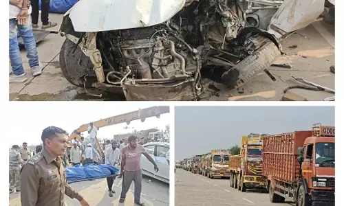 धमतरी में 4 CRPF जवानों की मौत, ट्रक में जा टकराई कार