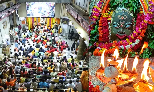 Ujjain: महाकाल दरबार में भक्तों की लंबी कतार Ujjain: महाकाल दरबार में भक्तों की लंबी कतार
