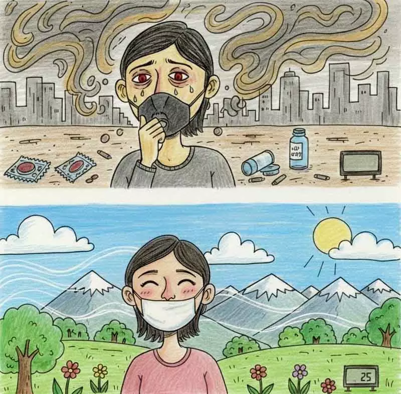 Delhi बनाम गंगटोक: दो शहरों की AQI कहानी Delhi बनाम गंगटोक: दो शहरों की AQI कहानी