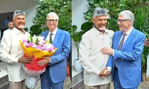 Andhra : अमरावती में बिल गेट्स सीएम चंद्रबाबू से मिले