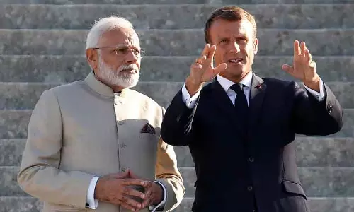भारत आपकी यात्रा और हमारे द्विपक्षीय संबंधों को आगे बढ़ाने के लिए उत्सुक है: PM ने फ्रांसीसी राष्ट्रपति का स्वागत किया