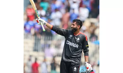 कनाडा के युवराज ने T20 विश्व कप शतक पर खुशी जताई कनाडा के युवराज ने T20 विश्व कप शतक पर खुशी जताई
