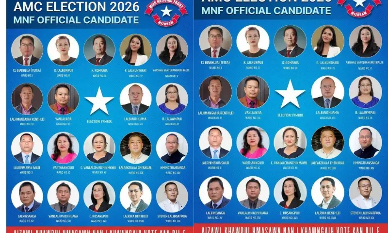 Mizoram: MNF ने आइजोल नगर निगम चुनाव के लिए उम्मीदवारों की लिस्ट जारी की Mizoram: MNF ने आइजोल नगर निगम चुनाव के लिए उम्मीदवारों की लिस्ट जारी की