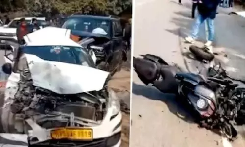 स्कॉर्पियो से लड़के ने बाइकर को रौंदा, मौत स्कॉर्पियो से लड़के ने बाइकर को रौंदा, मौत