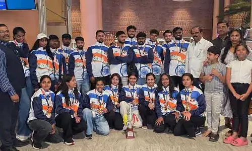 Devanahalli : इंटरनेशनल थ्रोबॉल कॉम्पिटिशन के विजेता भारत का शानदार स्वागत Devanahalli : इंटरनेशनल थ्रोबॉल कॉम्पिटिशन के विजेता भारत का शानदार स्वागत
