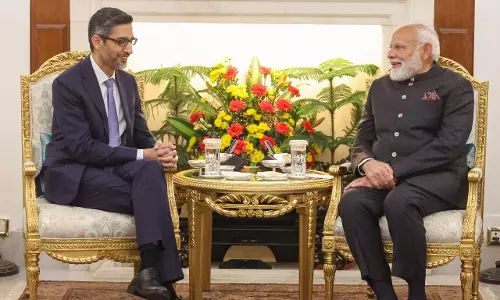 Sundar Pichai से मुलाकात के बाद पीएम मोदी ने AI पर चर्चा की Sundar Pichai से मुलाकात के बाद पीएम मोदी ने AI पर चर्चा की