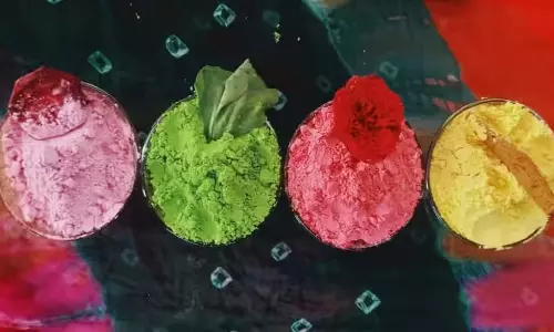 प्राकृतिक संसाधनों का उपयोग कर तैयार कर रही हैं हर्बल गुलाल बिहान दीदियां प्राकृतिक संसाधनों का उपयोग कर तैयार कर रही हैं हर्बल गुलाल बिहान दीदियां