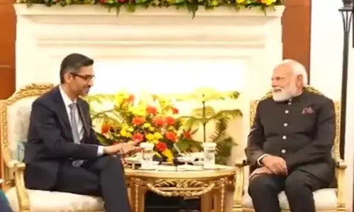 गूगल के CEO सुंदर पिचाई ने प्रधानमंत्री नरेंद्र मोदी से की मुलाकात