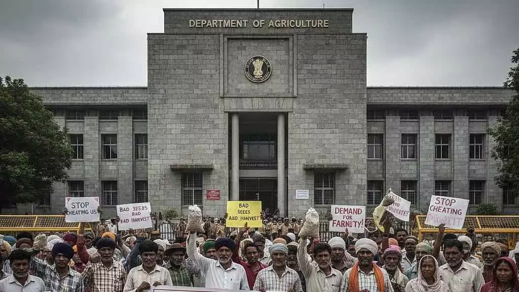 Indore : घटिया मूंगफली के बीज को लेकर किसानों ने कृषि विभाग के खिलाफ प्रदर्शन की चेतावनी दी Indore : घटिया मूंगफली के बीज को लेकर किसानों ने कृषि विभाग के खिलाफ प्रदर्शन की चेतावनी दी